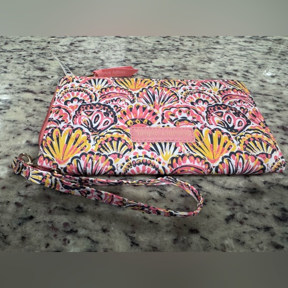 Simply Southern Quilted Shell Phone Wallet - Pink and Yellow, carrying strap, - Picture 4 of 6